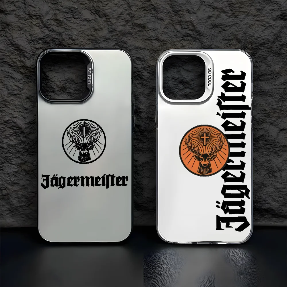 

Hot J-JaegermeisterS Liquor Phone Case For IPhone 16 15 14 13 12 11 Pro Max Black Matte Multicolor Laser Metallic Aurora Funda