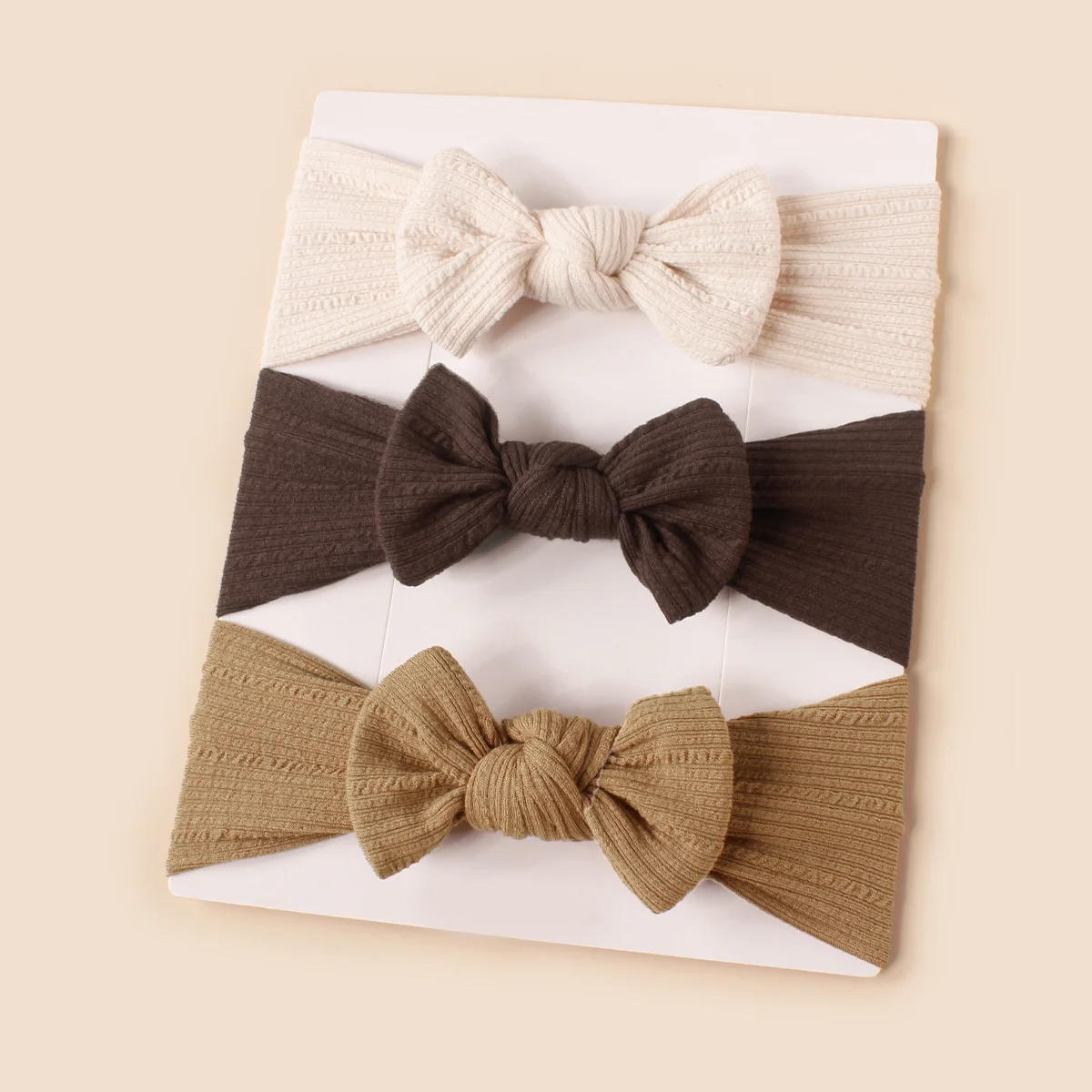 3Pcs/Set Newborn Jacquard Top Knot Soft Nylon Stretchy Bow Headband For Girls Kids Fashion Daliy Hair Accessories