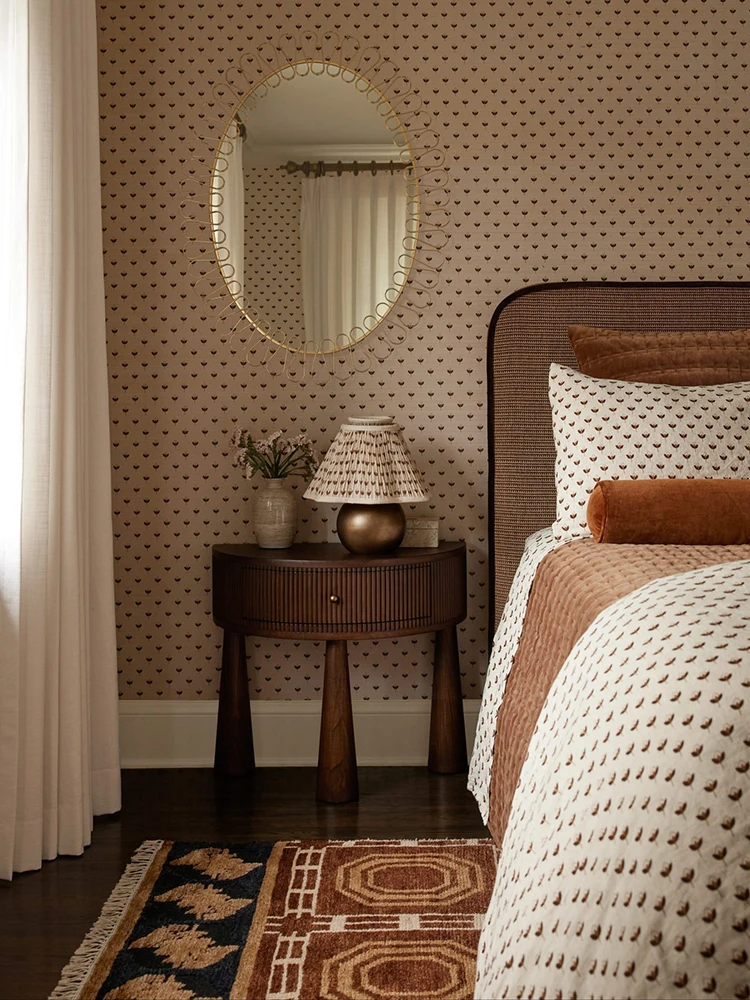 

French retro solid wood bedside table, bedroom bedside creative small side cabinet, simple medieval creative storage small cabin