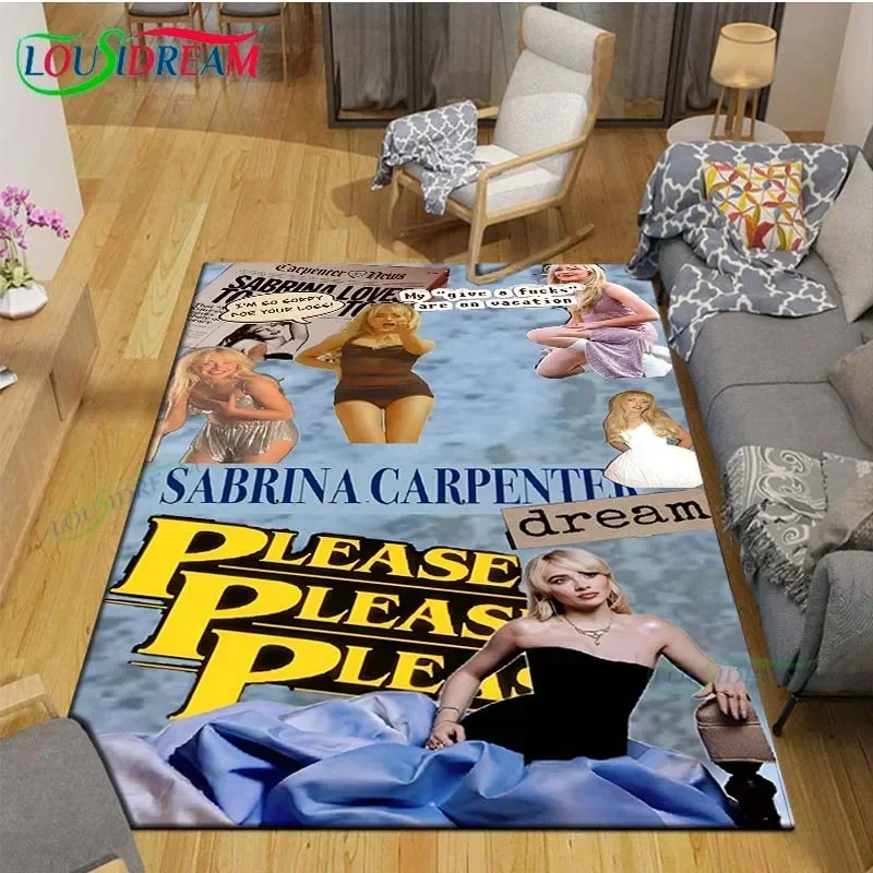 Pop Female Singer S-Sabrina Printed  Carpets Living Room Anti-Skid Area Rug Kids Bedroom Mats Yoga Mat Large Carpet Decor