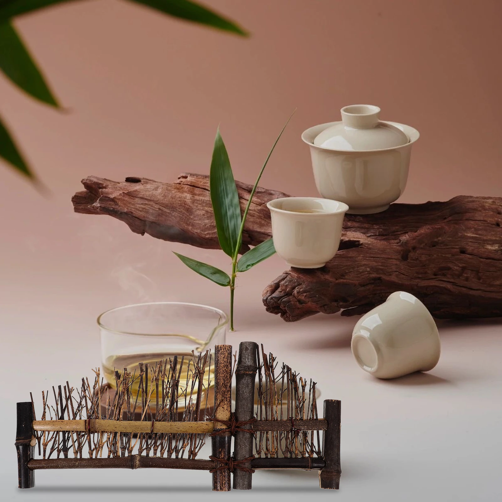 Sushi Fence Bamboo Decor Seafood Serving Plate Rustic Backdrop Food Photography Prop Sushi Serving Set Bamboo Decor