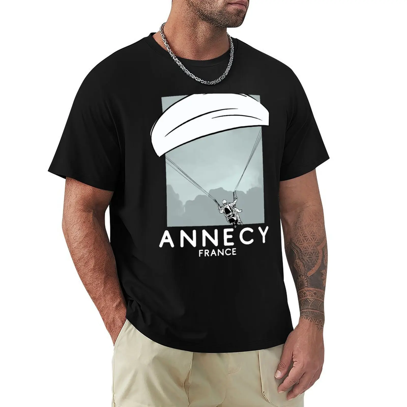 Annecy France Paragliding T-Shirt sublime quick-drying vintage clothes Men's clothing