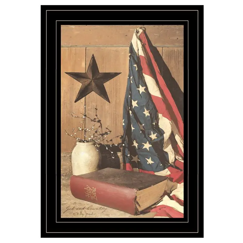 

Готово повесить в рамке с принтом «Бога и Страна» в черной рамке