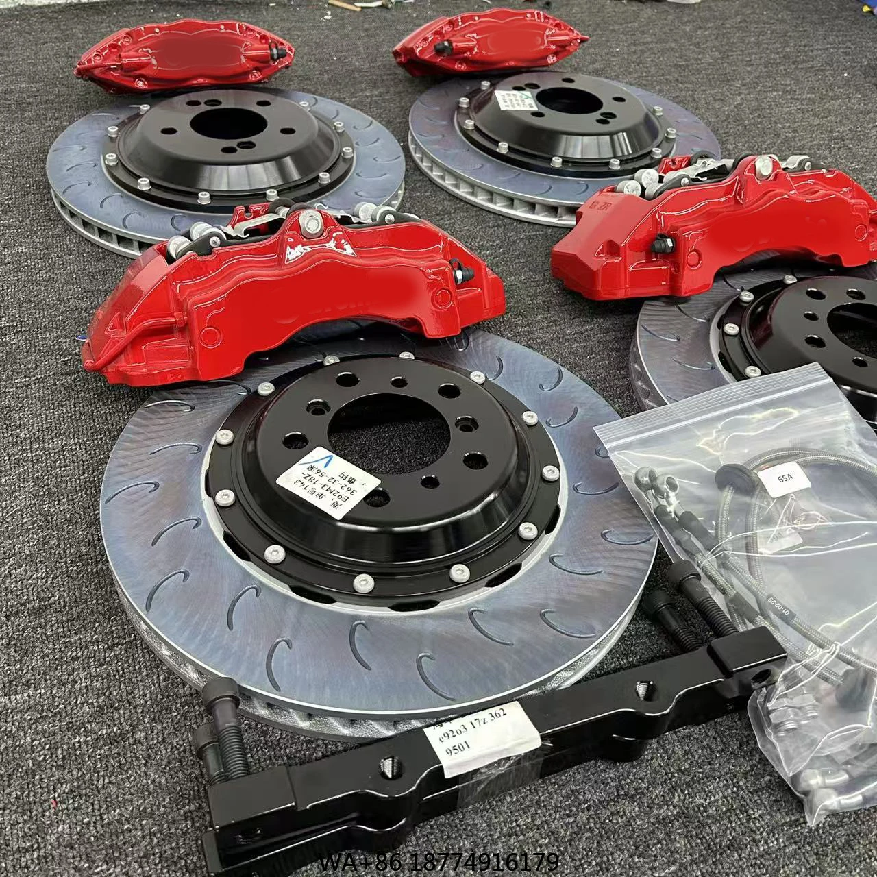 Frente vermelha 6 pote traseiro 4 pote traseiro 355mm 362mm 380mm pinça de freio para f10 x5 kia suzuk