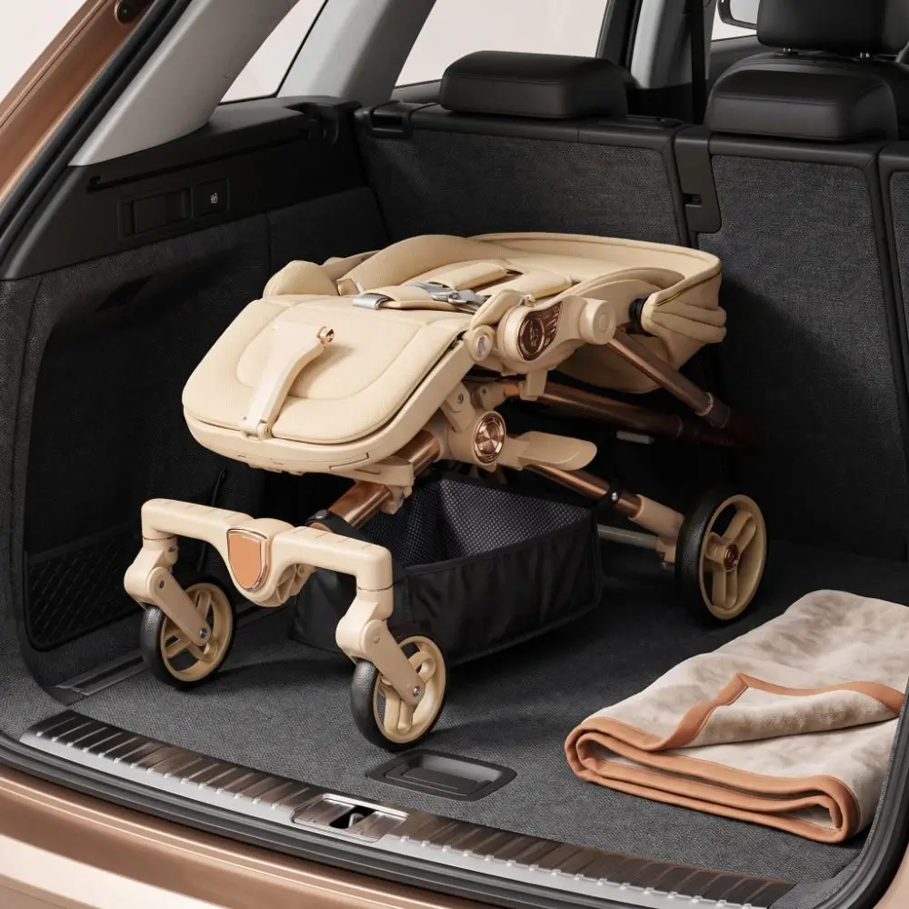 Oxford Cloth Baby Stroller Basket Large Capacity Hard Board Stroller Storage Bag Water-proof Easy To Install