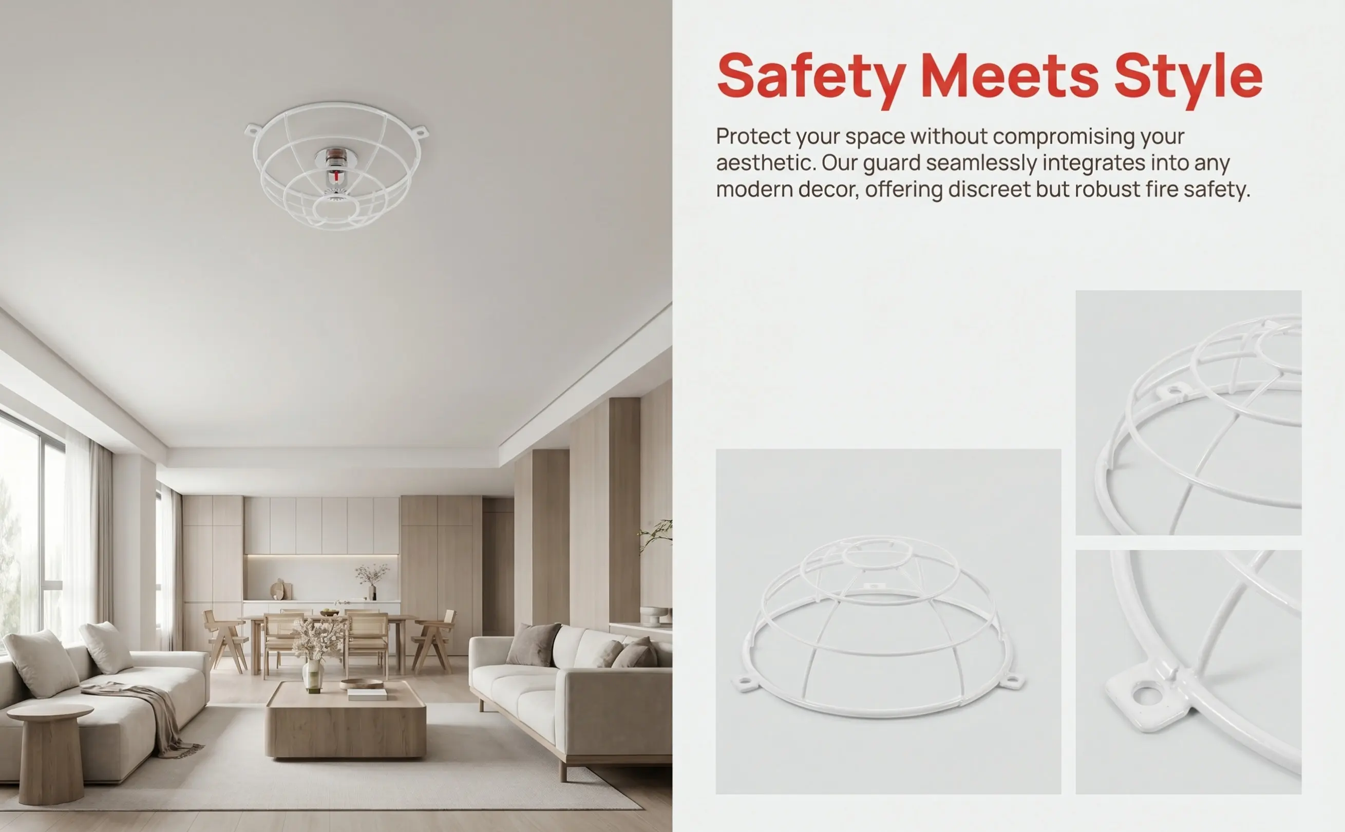 Fire Sprinkler Head Guard Stainless Steel Protective Cover for Upright Pendent and Horizontal Sprinklers