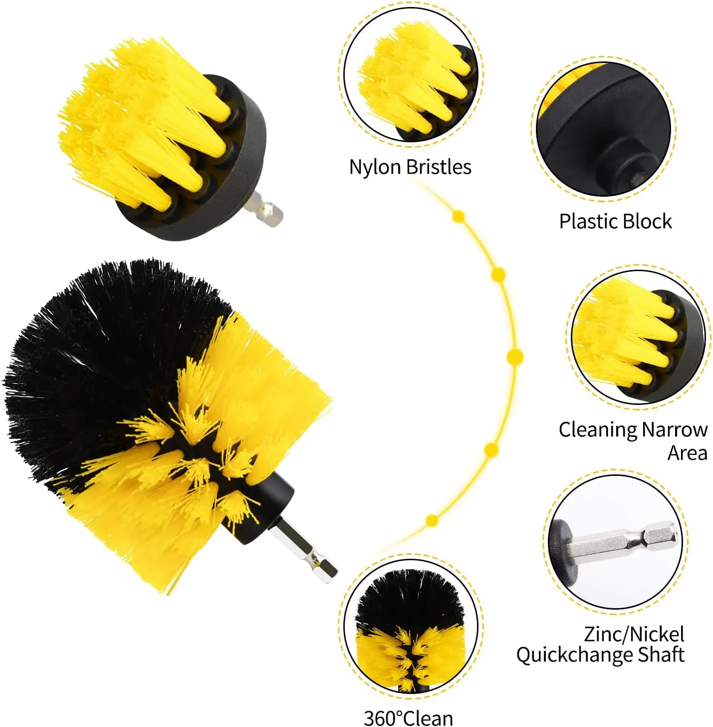 4pcs Drill Brush Attachment Set Drill Scrub Brush for Cleaning Shower Tub Bathroom car (4pcs) image 4