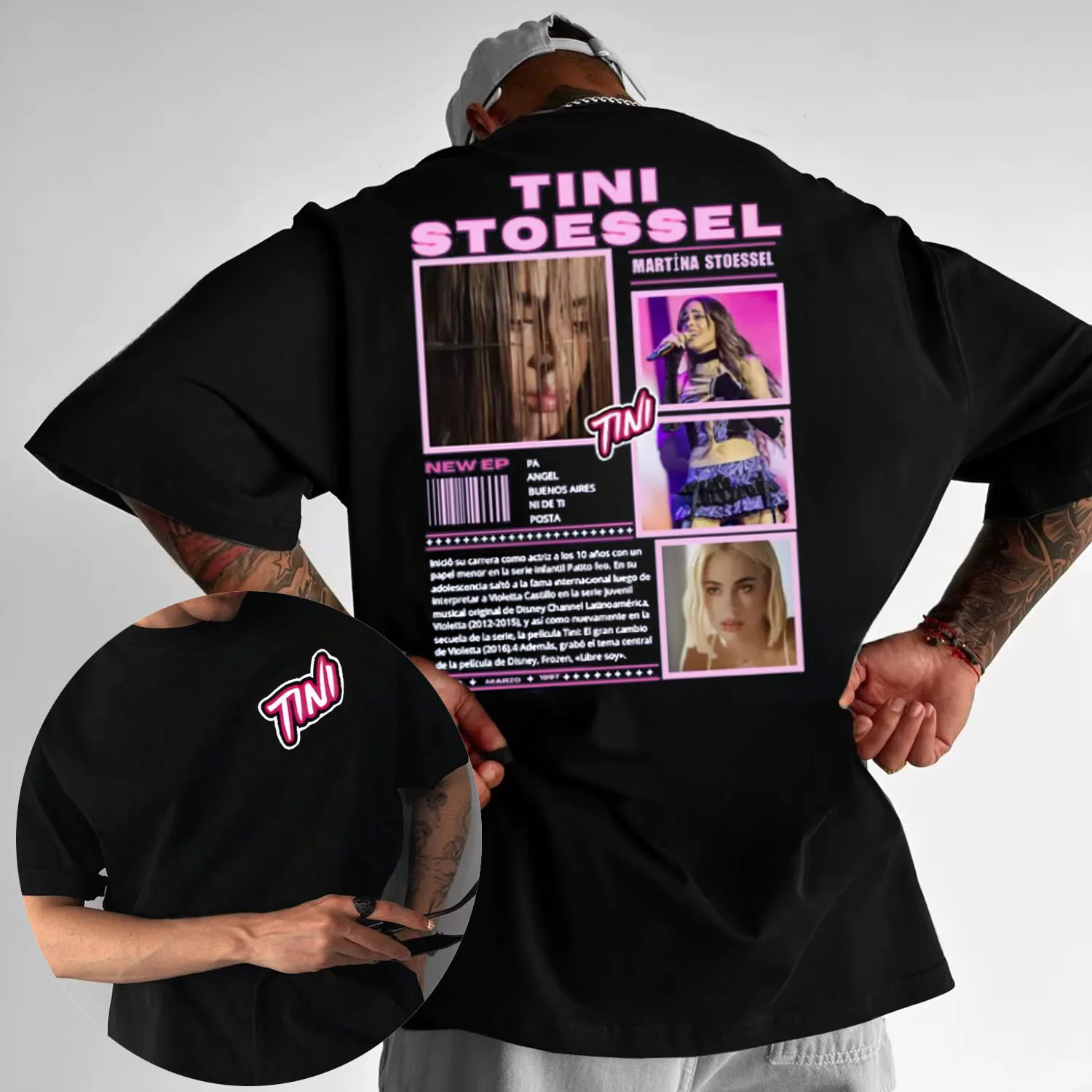 

2025 Summer Singer TINI STOESSEL Tour Cover T-shirt Men's Fashion Aesthetic T-shirt Casual Cotton Short-sleeved T-shirt