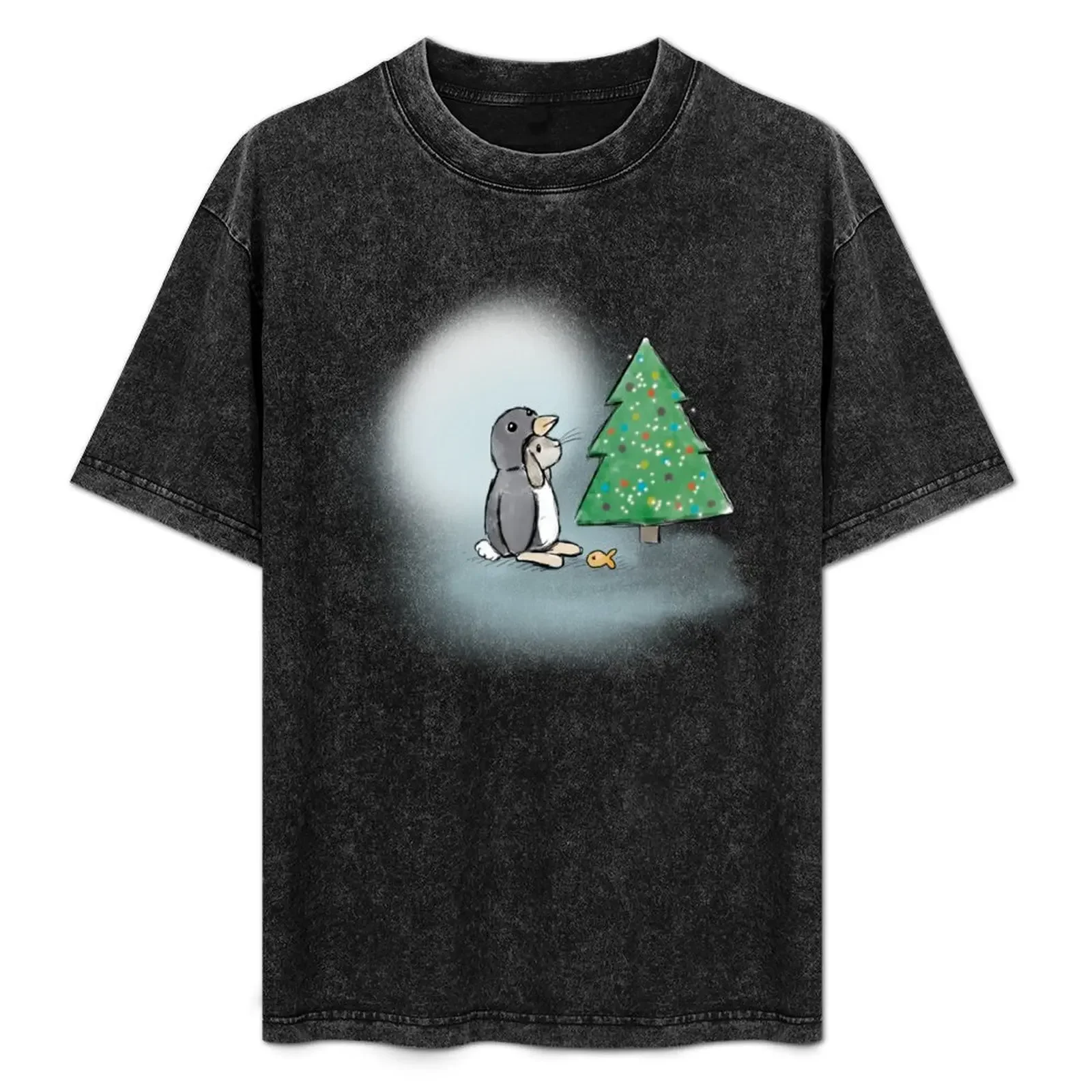 

Christmas bunny in penguin suit T-Shirt graphic t shirts cheap stuff cotton man t-shirts funny t shirts for men