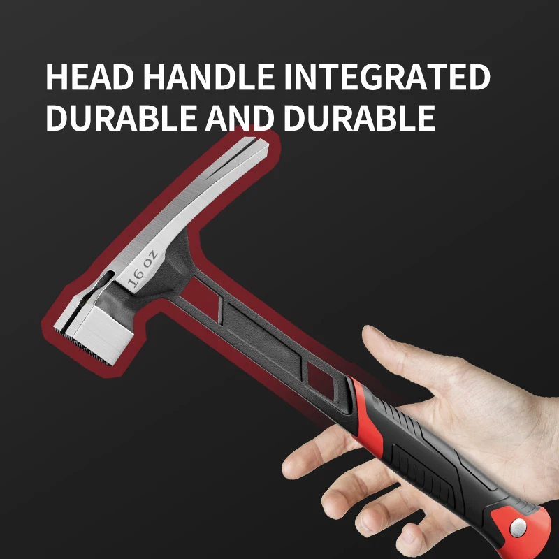 Professional Grade Square Top Non-slip Design Ram's Horn Hammer, with Magnetic Function, High Quality Plasticized Handle, Powerf