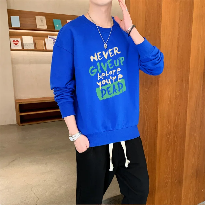 

Модные повседневные мужские брюки с круглым вырезом, пуловер, толстовка, спортивные штаны, костюм из 2 предметов, винтажный осенний комплект брюк, свободная спортивная рубашка с длинным рукавом