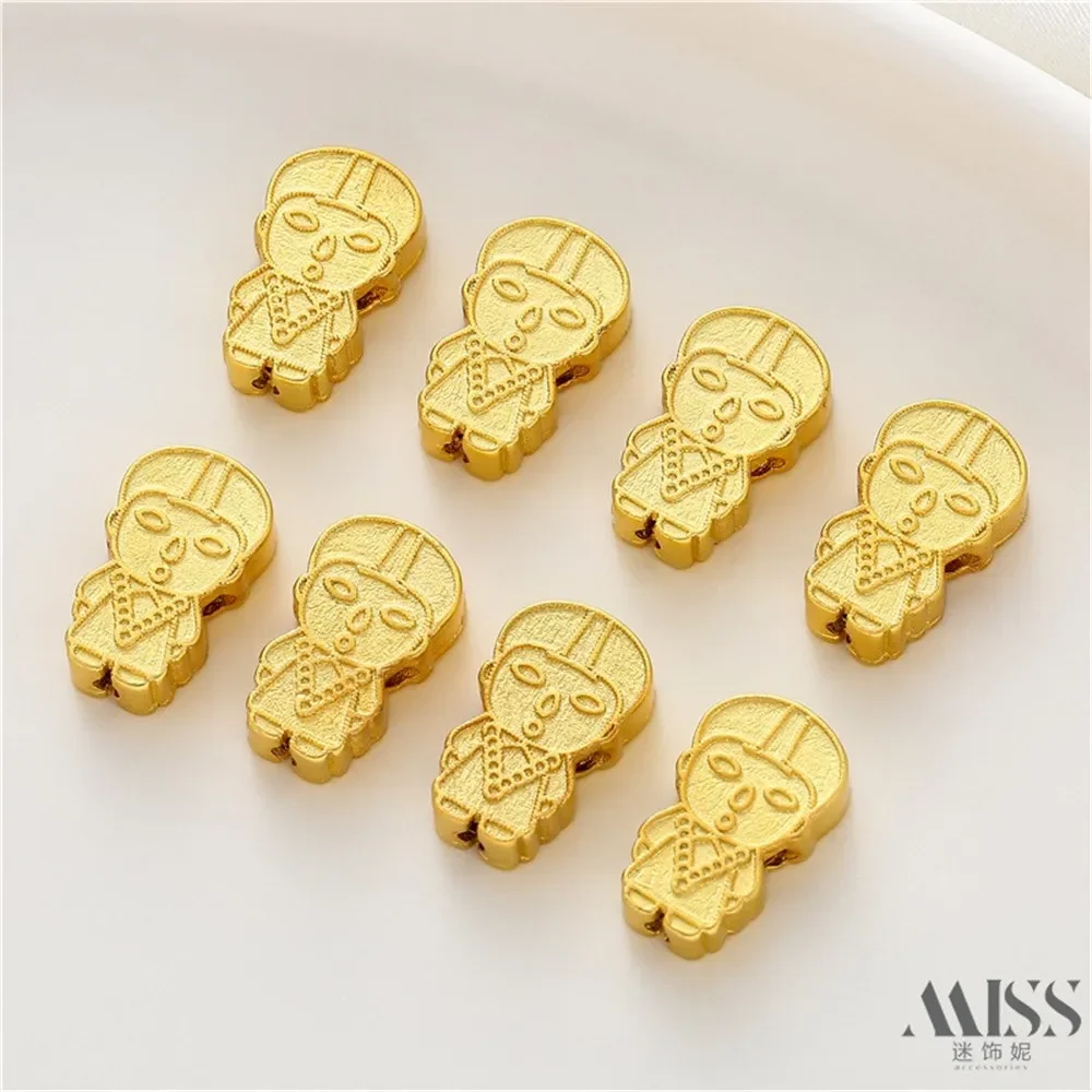 

18K Sand Gold Corpse Driver Cross Through Hole Bead Diy Accessories Color Loose Beads Handmade Bracelet Necklace Jewelry Materia