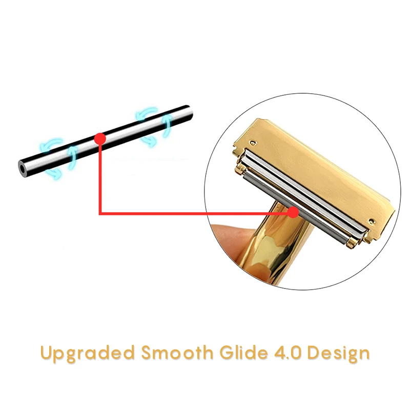 RZACLEA 21TS Glide Pro 4D Super Safety Shaving Shaver with Stand for Man Women Haft One Blade ECO-friendly Metal Razor Gift Box