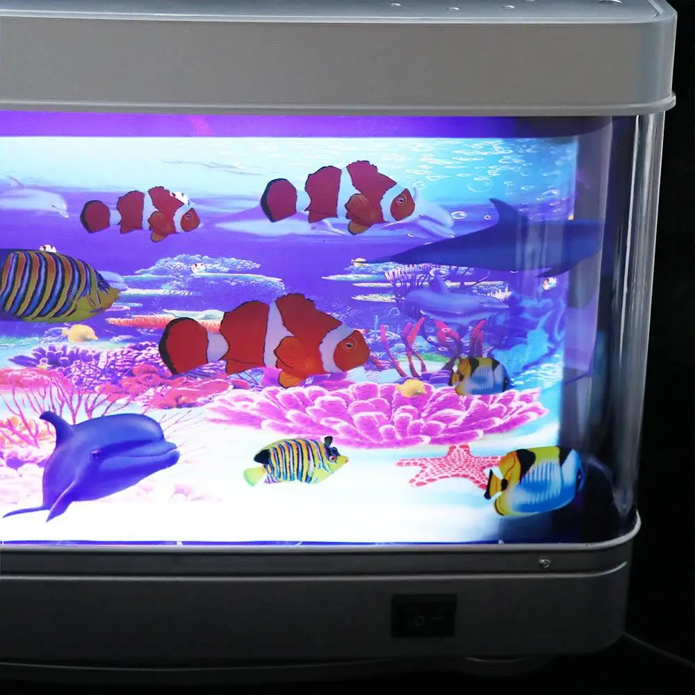 スイッチ付きシミュレーション観賞魚ランプ-防水-かわいい人工魚水槽ランプ-バーチャルオーシャン-ダイナミックプラスチック