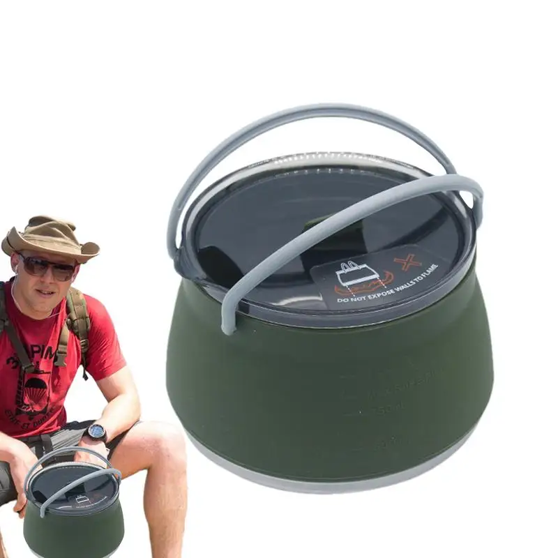 

Foldable Water Pot Silicone Travel Kettle Pot Foldable Outdoor Camping Kettle Portable Camping Coffee Pot For Outdoor Camping