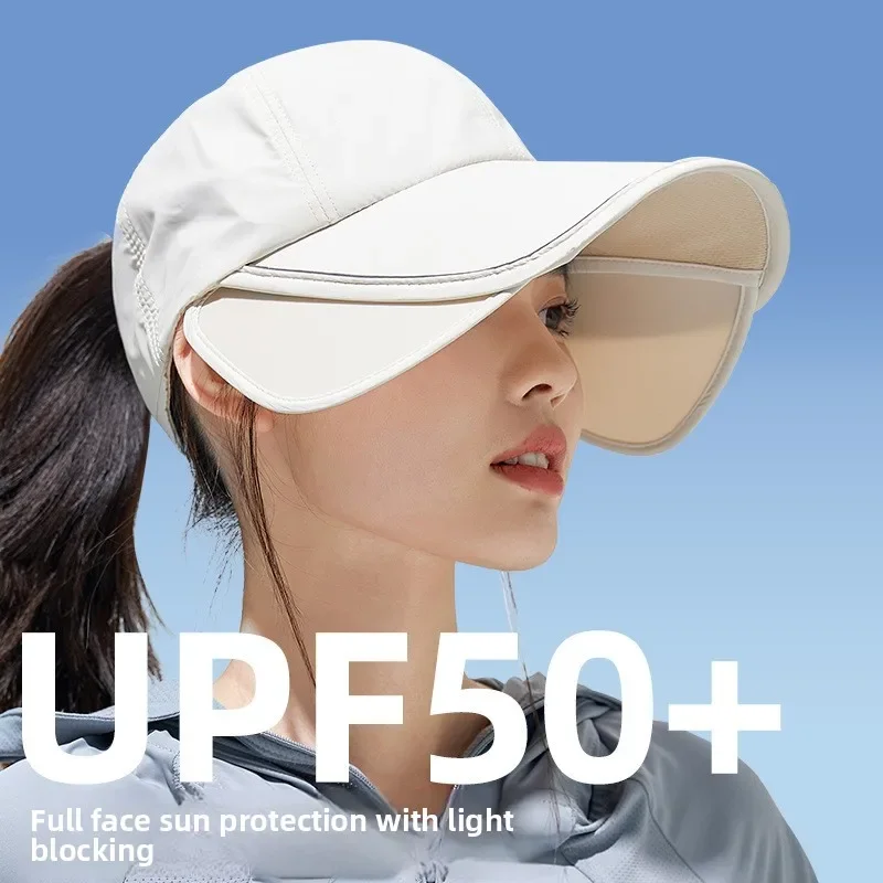 

Summer Enlarged Widened Brim Empty Top Sun Hat For Women Tied Ponytail Duckbill Sun Cap For Outdoor Sports Hiking Travel