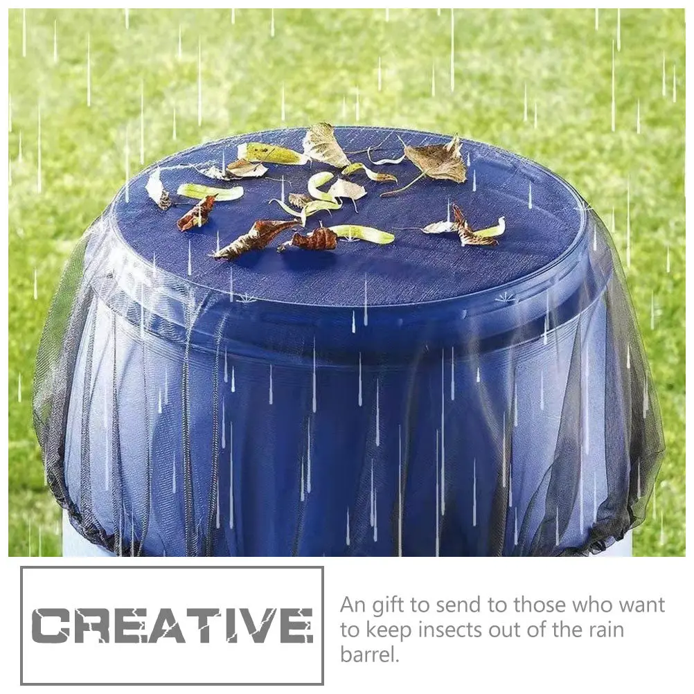 Professional Rainwater Bucket Cover Black Polyester Outdoor Protective Net Cover for 60Cm Diameter Water Tank Debris Guard - view 6