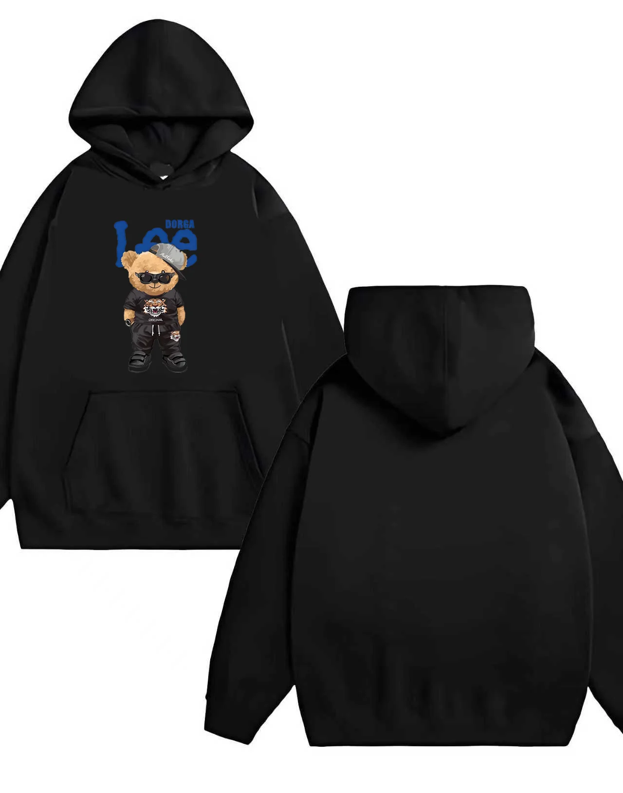 La nouvelle poupée tendance 2025, associée à une lettre imprimée, pull ample décontracté pour hommes et femmes, sweat-shirt à capuche robuste 330G