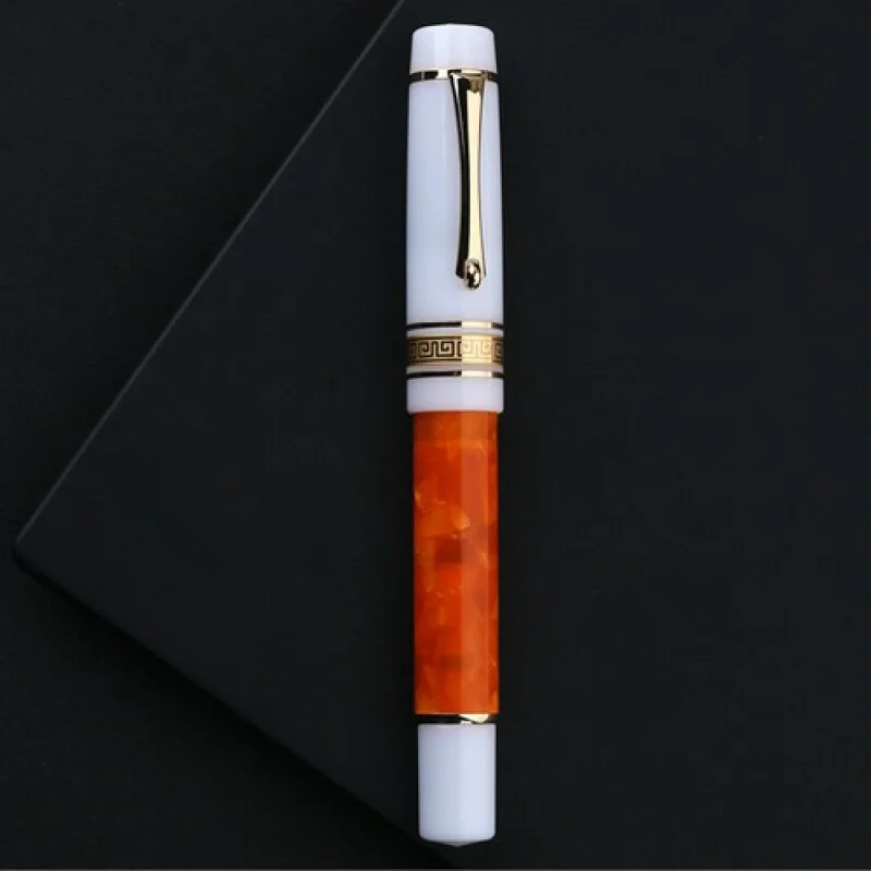 Stylo à encre pour stylo plume en résine A + MAJOHN M400 # 6 plumes EF/F/M couleur argent/plume bicolore