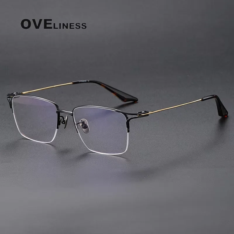 

pure Titanium Glasses Frame for Men 2025 New Design Square Ultralight Prescription half Eyeglasses Women Myopia Optical Eyewear