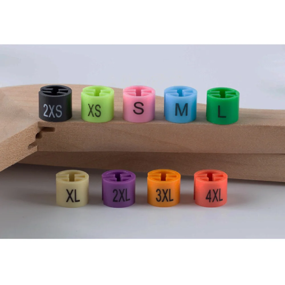 2XS-6XL Common Sizes Plastic Hanger Size Markers Assortment Color-Coding Hanger Sizes Tags Marker