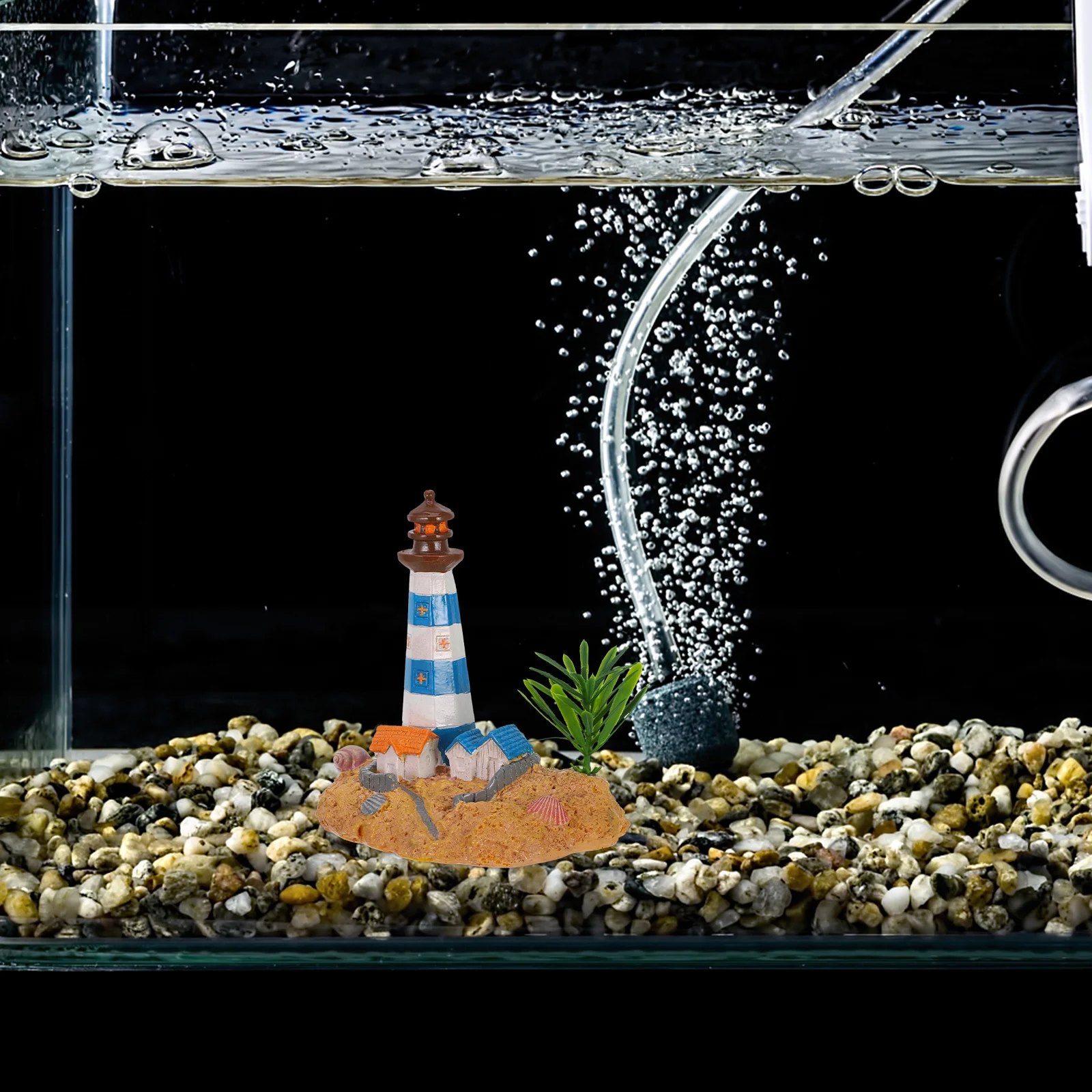 

Lighthouse Resin Ornament Lightweight Mediterranean Style Nautical Desktop Decoration Sea Theme Decor Resin Lighthouse