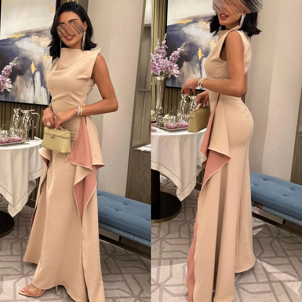 

Customized Jiayigong High Quality Exquisite Jersey Draped Valentine's Day A-line Collar Bespoke Occasion Gown Long Dresses