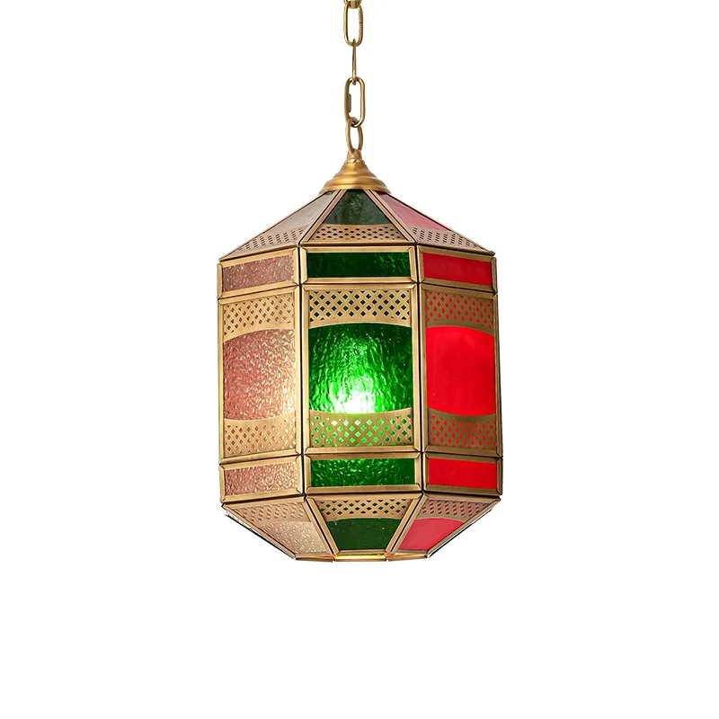 

Xinjiang restaurant chandelier colored glass chandelier homestay bar exotic style Arabic