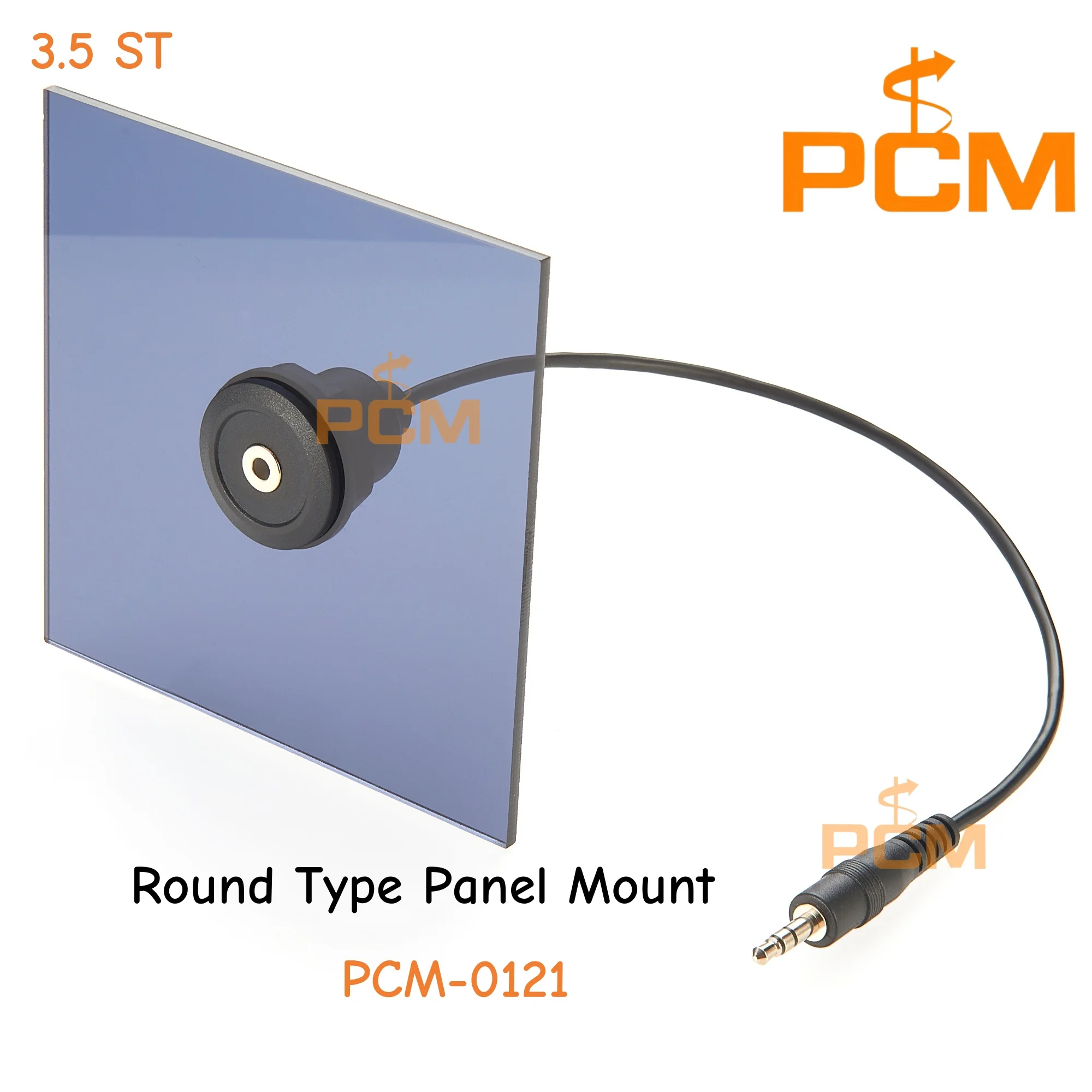 Round Panel Mount 3.5mm Male to 3.5mm Female Car Truck Dashboard Flush Mount 3.5mm 1/8