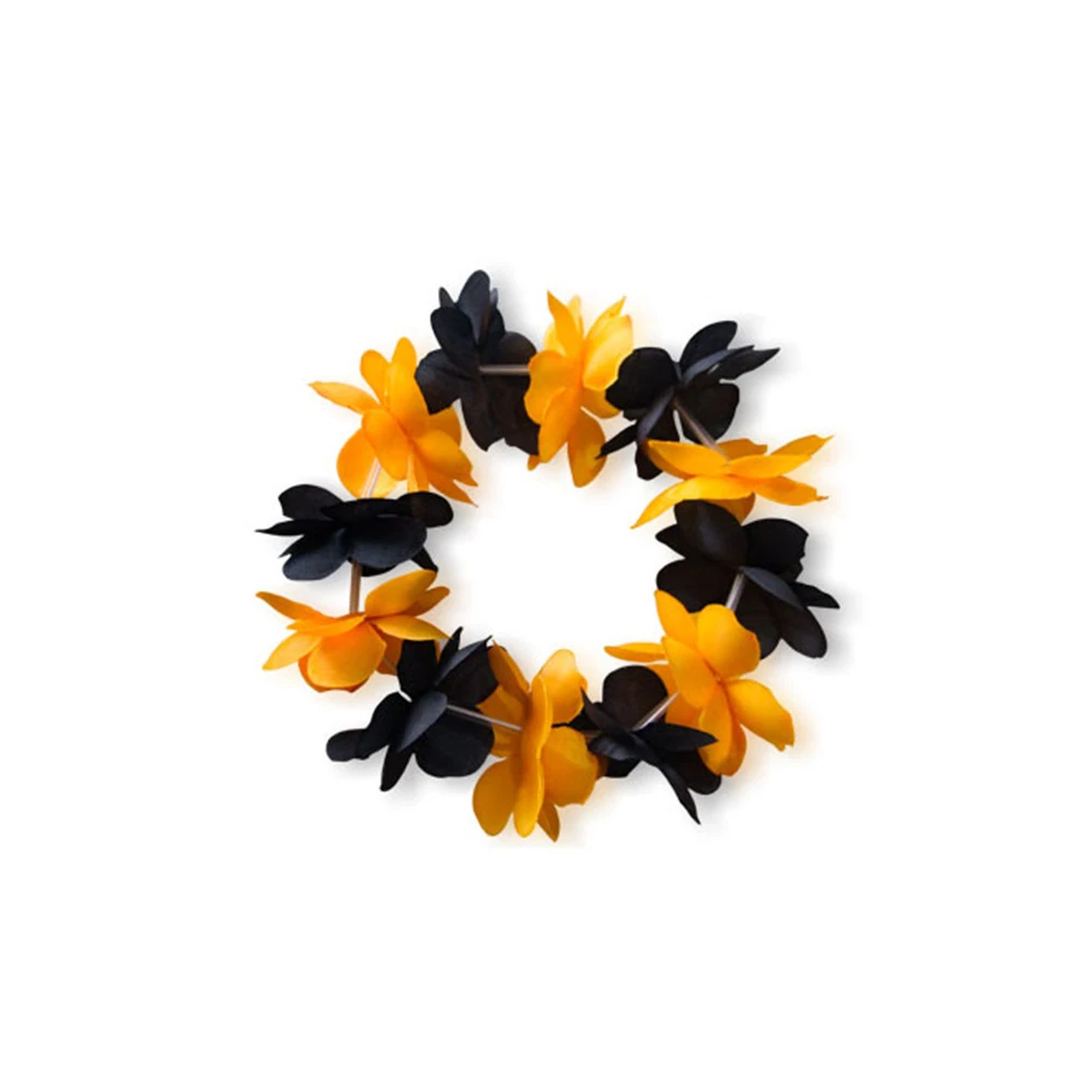 

4 Pcs Artificial Flower Wreath Set Lightweight Natural Color Hawaiian Party Beach Theme Floral Garland Necklaces Bracelets