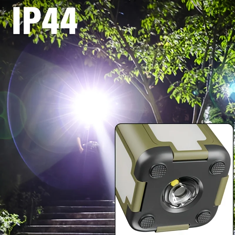Lanterna Solar Portátil para Camping com Carregamento Solar, Dobrável, Power Bank de 2000mAh, Display Inteligente, Luz Portátil para Tenda