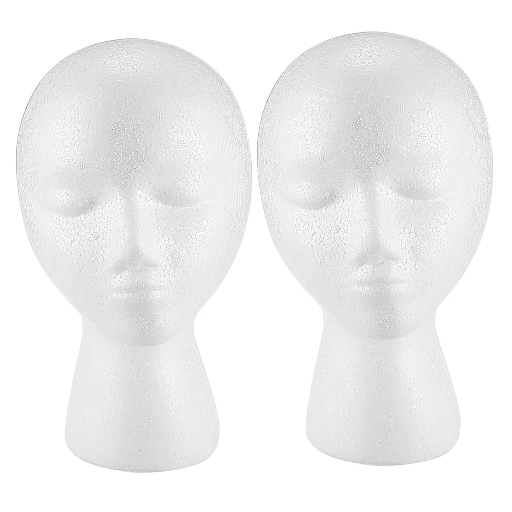 

A55X-2X Styrofoam Foam Mannequin Wig Head Display Hat Cap Wig Holder White Foam Head