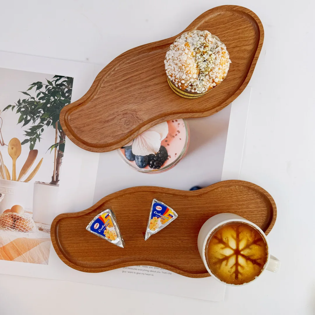 

Kitchen Storage & Organization,Creative Solid Wood Tray, Japanese-style Household Storage Trays, Fruit Tray, Peanut Shape