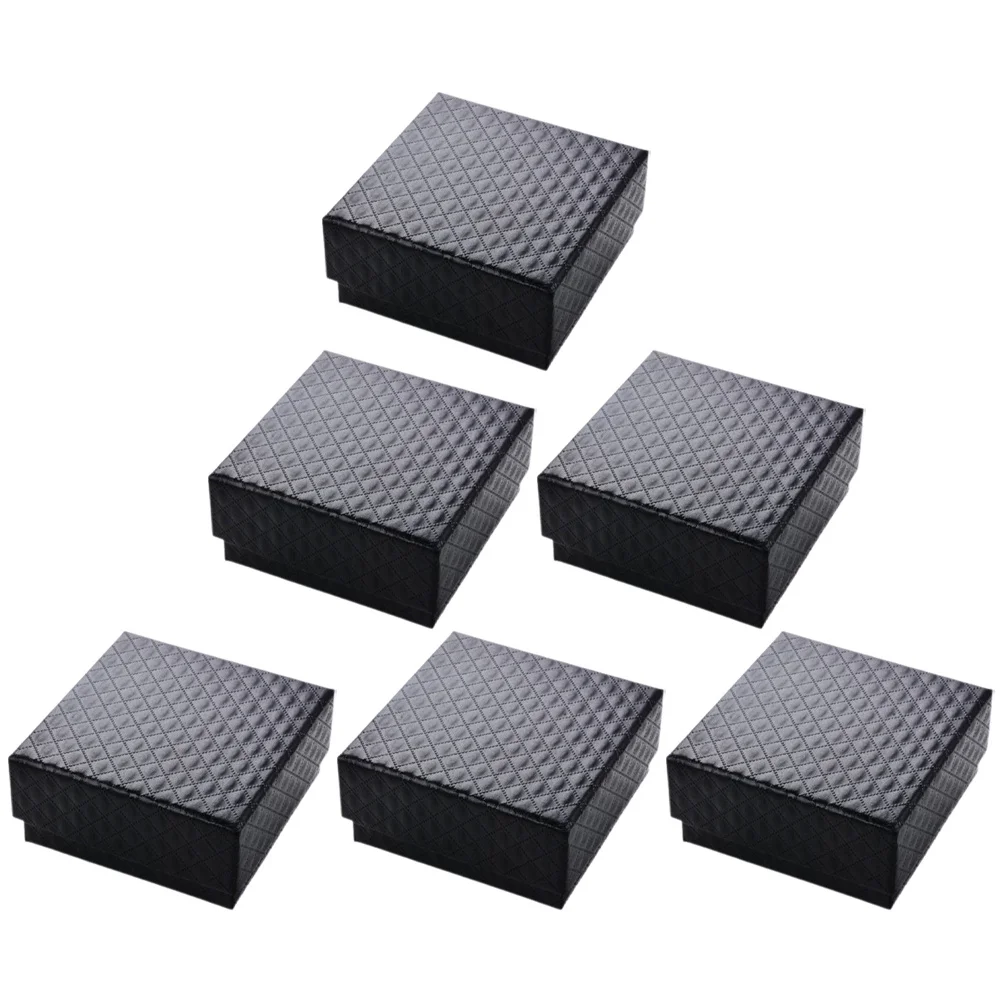 

6Pcs Jewelry Gift Boxes Small Empty Proposal Ring Packaging Box Sponge Liner for Jewelry and Earring Storage Ring Gift Box