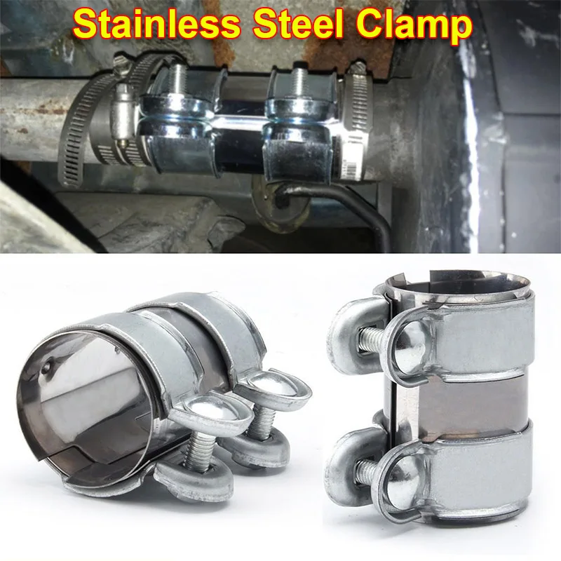 

2"/2.5" Car Stainless Steel Clamp Turbine Exhaust Pipe Clamp Tail Throat Clamp Connector Sleeve Clamp Downpipes Catback Systems