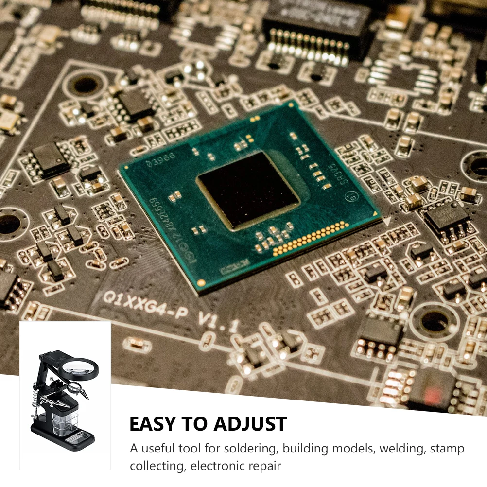 

Led Magnifier Station Soldering Tool Stand Adjustable Helping Hands 3 Boxes Metal Tray For Diy Jewelry Repair Welding