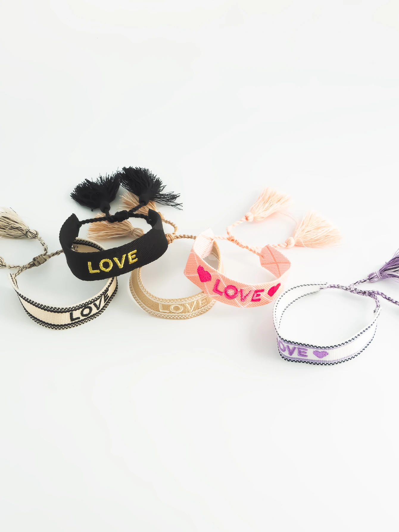 Liebesbrief Muster böhmische Mode handgemachte Textil gedruckt gesticktes Handgelenk verstellbare Frauen Party Schmuck Geschenk Armband