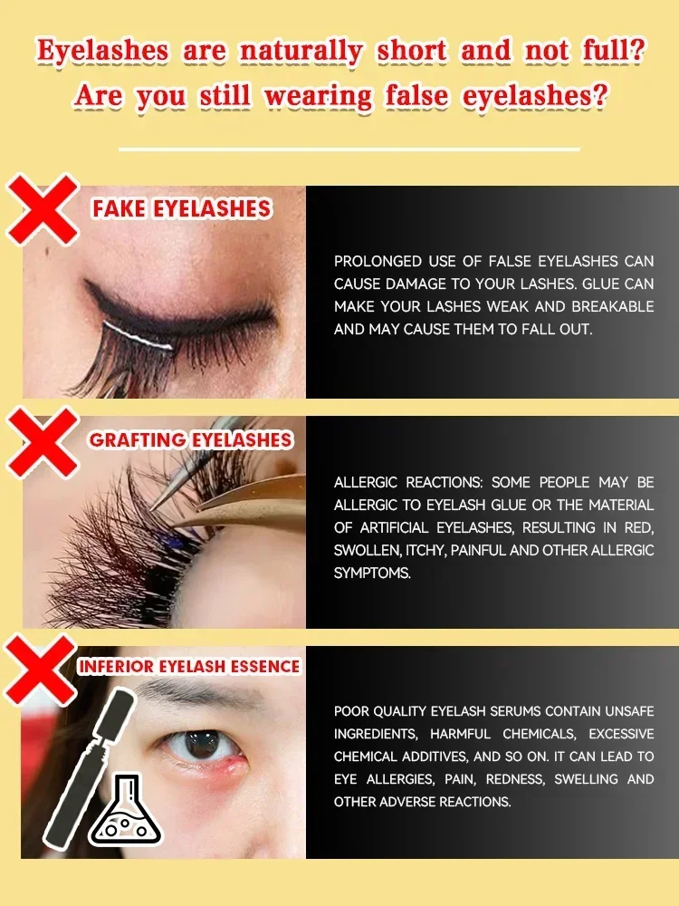 Soro de crescimento natural para sobrancelha, Alongamento dos cílios, Cílios mais longos, Eyelash Enhancer Product