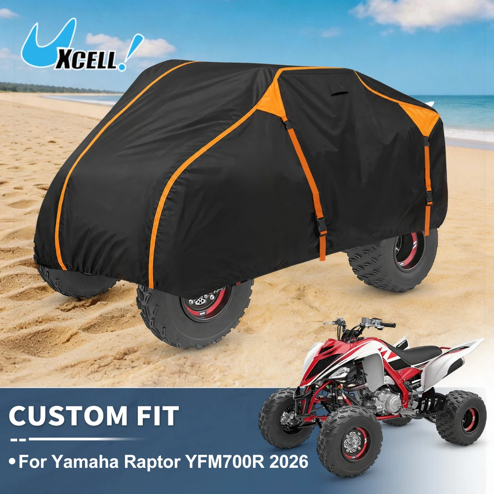 Uxcell Waterproof ATV Cover for Yamaha Raptor 700R YFM700R 2006-2026 4 Wheels Quad Bike Cover 210D PU Coating Windproof Outdoor