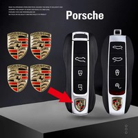 Car Stickers Porsche Dedicated Key Shell Emblem Paster For Porsche Cayenne Panamera Macan 911 718 Taycan Boxster Cayman 918