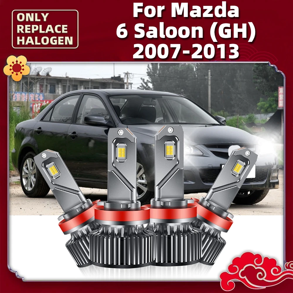 

Led Headlights CSP Chip 24000LM 160W Car Bulbs 12V Auto Lamps For Mazda 6 Saloon (GH) Vehicle 2007 2008 2009 2010 2011 2012 2013