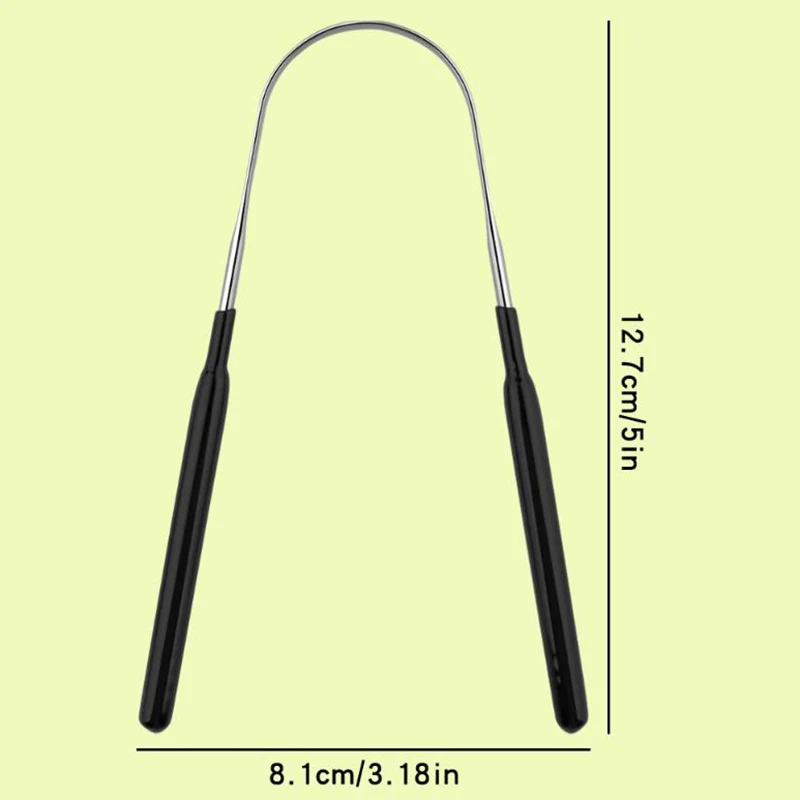 Raspador de lengua en forma de U, limpiador para adultos, elimina el mal aliento, cepillo de acero inoxidable para el cuidado bucal Dental