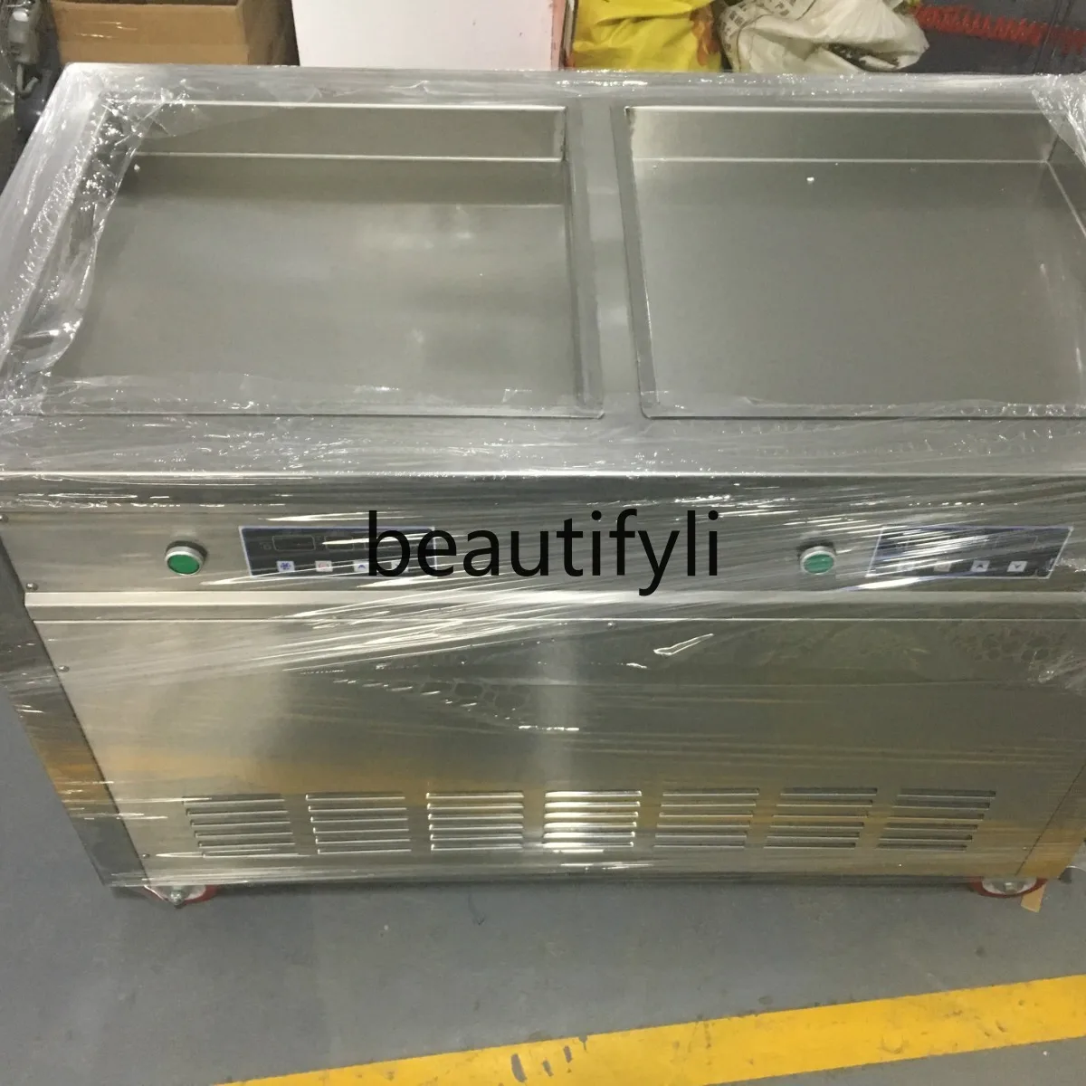 مقلاة آيس كريم ذكية ذات ضغط مزدوج على الوجهين مقلاة آيس كريم مخروطية تجارية مقلاة مخروطية آيس كريم