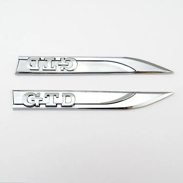 Cuchillo de guardabarros lateral de puerta de carrocería, insignia de logotipo GTD, emblema, pegatina automática para VW GOLF 4, 5, 6, 7, MK7, MK4,