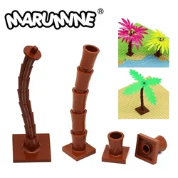 Marumine 6135 Palm Trunk With Cross 2563 Base Create Classic MOC Building Bricks Parts Garden Tree Plant Blocks DIY Accessories