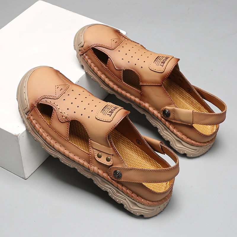 

Summer Men's Dual-Purpose Slippers New Style Male Half Drag Leisure Walk Sandals Outdoor Slides Flip Flops Non-Slip Beach Shoes
