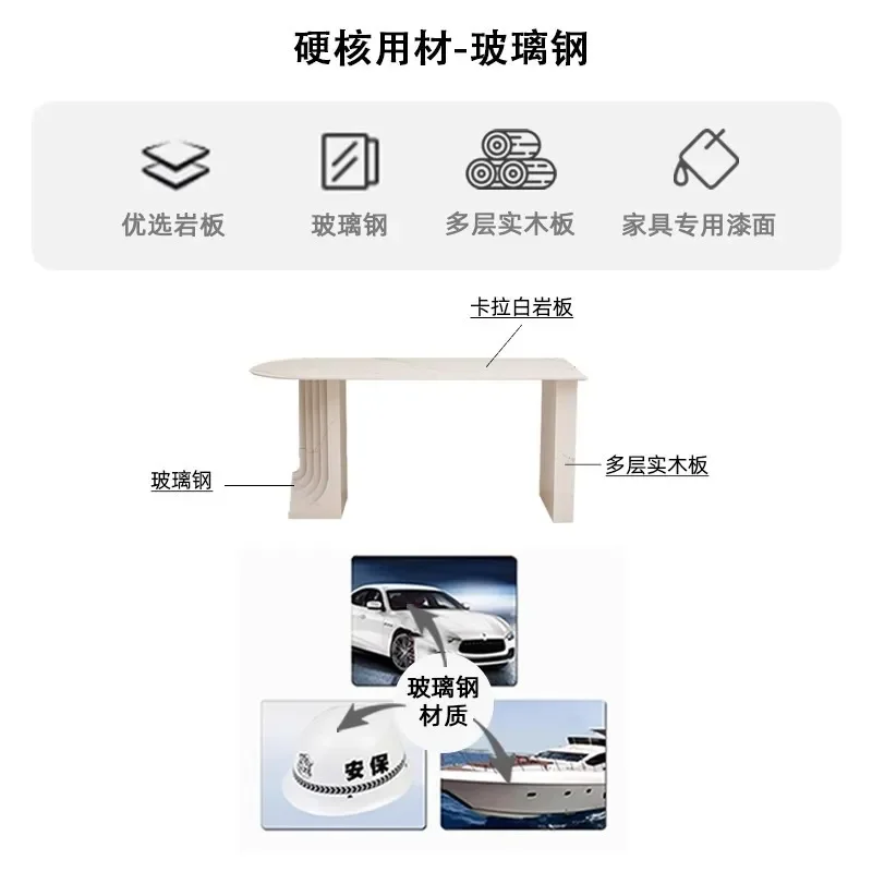 Modern Slate Dining Table Light Luxury Simple High End Small Apartment Living Room Island Platform Eating Table for Home Use