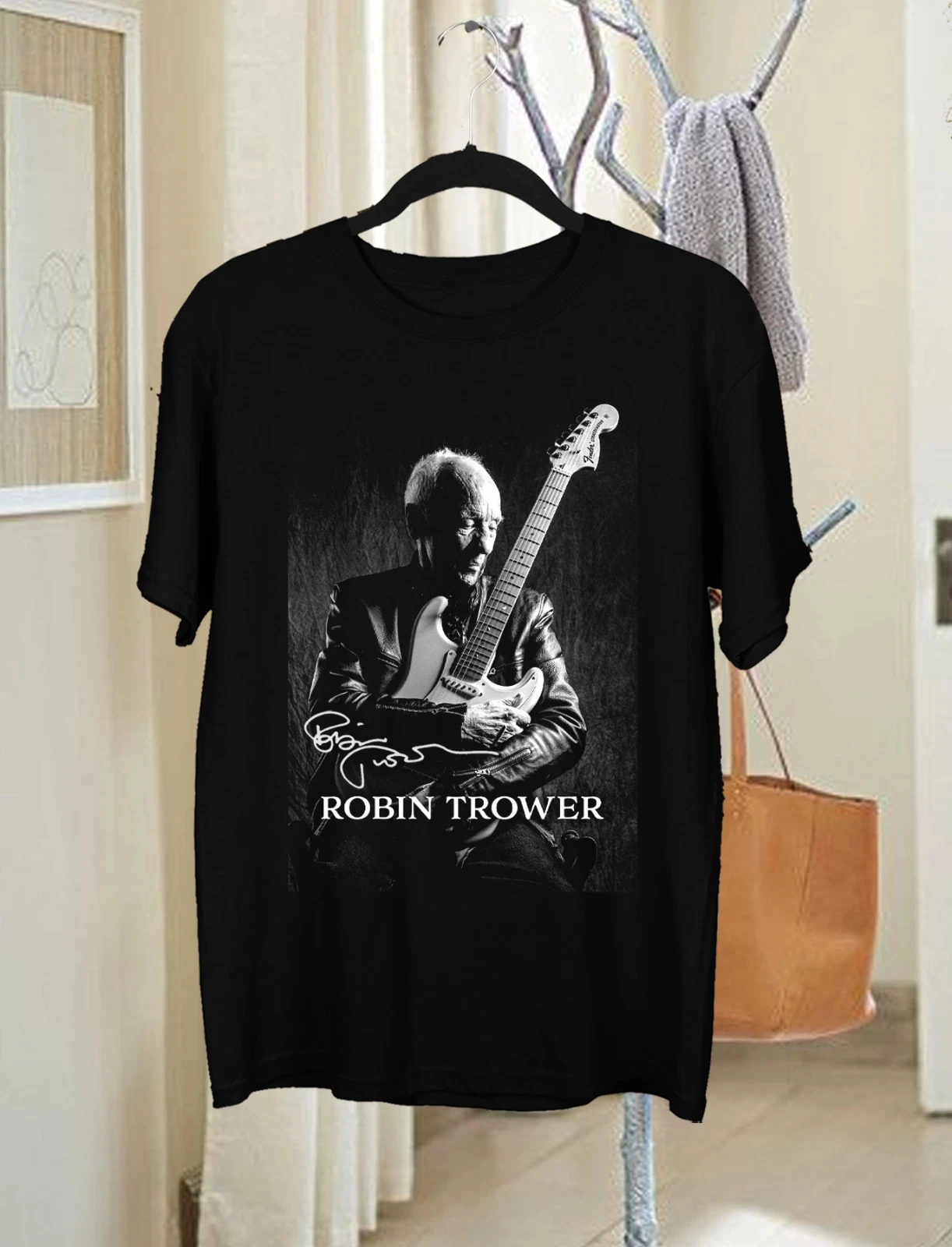 

Винтажная футболка с короткими рукавами Robin Trower, черная хлопковая футболка с короткими рукавами и принтом, мужская летняя повседневная футболка, женская одежда, топ Y2k