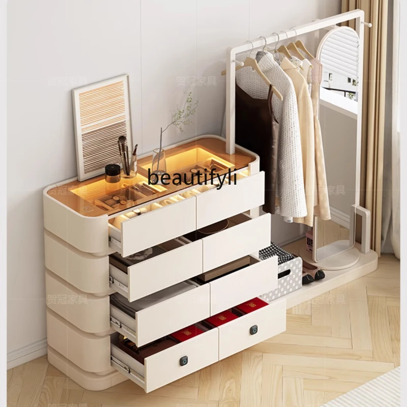 

Small Apartment Chest of Drawers Floor Hanger Bedroom Bedside Storage Coat Rack Storage Cabinet Integrated Bedside Night Clothes