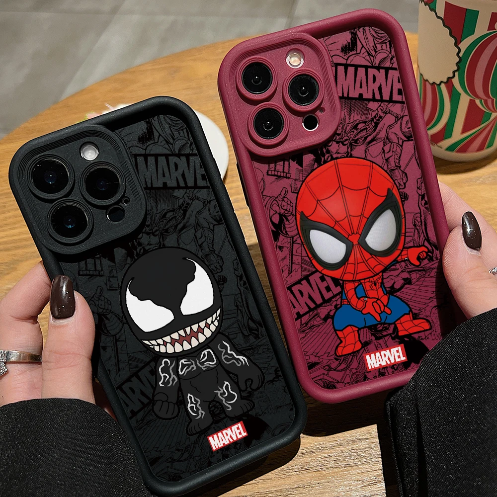 Marvels Spider-Man Venom Phone Case for Infinix Smart 9 8 7 Hot 50 40 30 i Itel P55 RS4 P36 A48 Tecno Spark Go 10 Pro 5G Cover